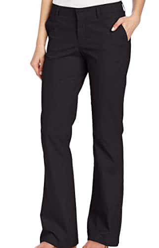 Dickies Women'S Flat Front Stretch Twill Pant Slim Fit Bootcut, Black,