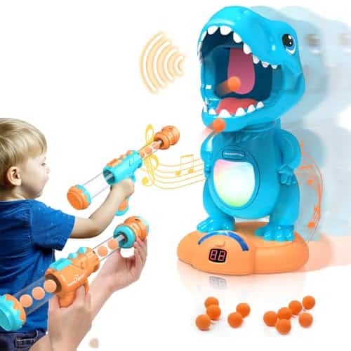 Eaglestone Moveable Dinosaur Shooting Toys For Boys, Kids Target Shooting Games W Air Pump Gun Lcd Score Record&Amp; Sound, Foam Balls Electronic Target Practice Gift Toys For Toddlers