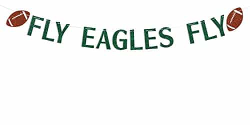Fly Eagles Fly Banner   Eagles Banner   Football Party Decor, Game Day Decor, Eagles Party Decoration Supplies Green Glitter