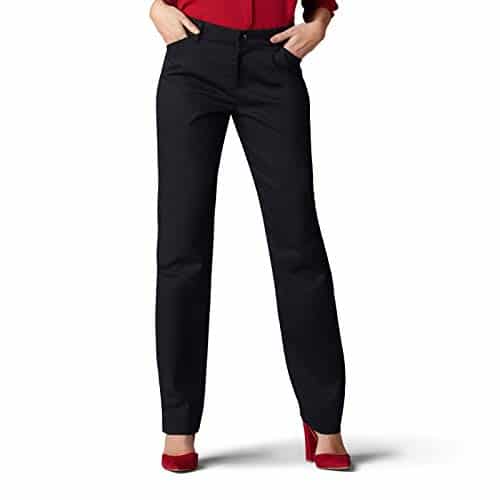 Lee Women'S Wrinkle Free Relaxed Fit Straight Leg Pant, Black,