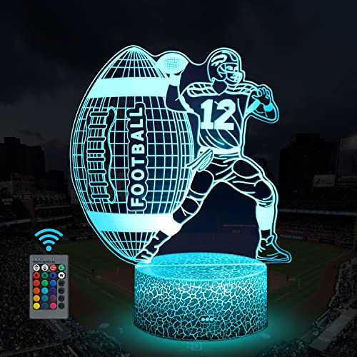 Uyeyuy Football D Illusion Lamp Night Light Football Gifts For Men With Colors Timer Remote For Boys Age Year Old Boys Gifts Christmas Birthday Xmas Gift Toys For Boys Girls Men Sport Fans