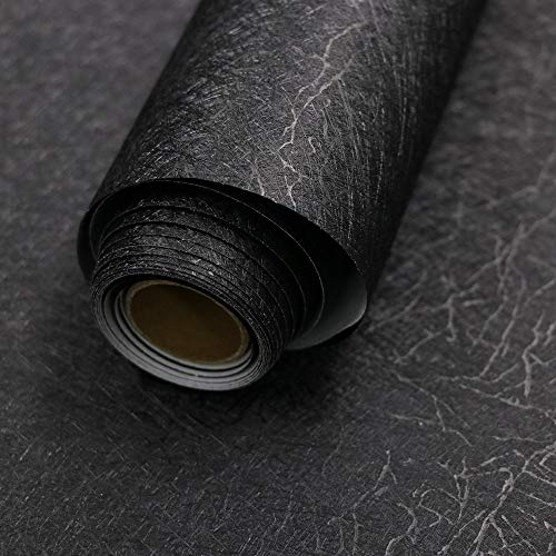 Abyssaly X Black Silk Wallpaper Embossed Self Adhesive Peel And Stick Wallpaper Removable Kitchen Wallpaper Vinyl Black Wallpaper Cabinet Furniture Countertop Paper Textured Wallpaper
