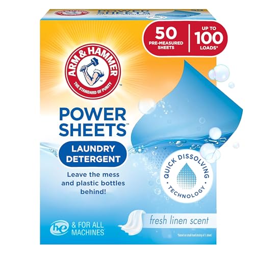 Arm &Amp; Hammer Power Sheets Laundry Detergent, Fresh Linen Ct, Up To Small Loads (Packaging May Vary)