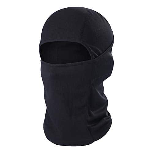 Balaclava Face Mask Adjustable Windproof Uv Protection Hood (Black)