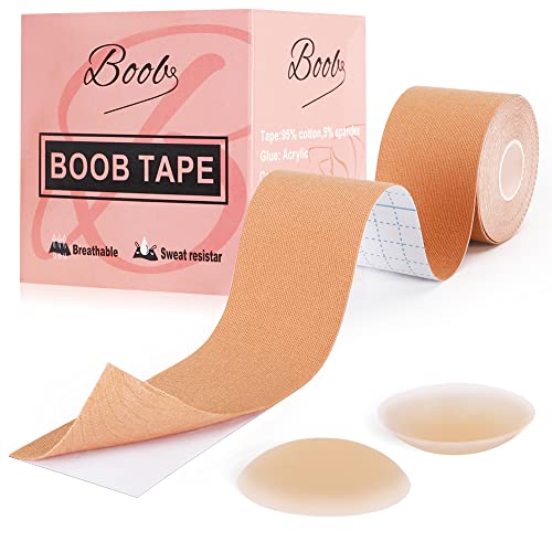 Boob Tape, Boobytape For Breast Lift, Bob Tape For Large Breasts Skin Friendly &Amp; Waterproof Breast Tape