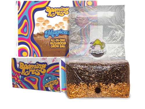 Booming Acres  The Magical Lb All In One Mushroom Grow Bag  Mushroom Grow Kit  Harvest Your Own Happiness  Discover The Magic Of Growing Mushrooms   Lb Grow Bag Mushroom Starter Kit