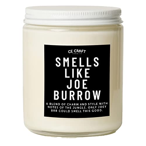 Ce Craft   Smells Like Joe Burrow Candle   Football Themed Candle, Gift For Burrow Fan, Gift For Her, Celebrity Prayer Candle, Gift For Him (Iced Vanilla Woods)
