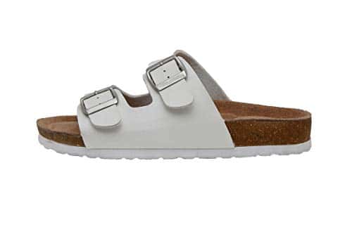Cushionaire Women'S Lane Cork Footbed Sandal With +Comfort, White,