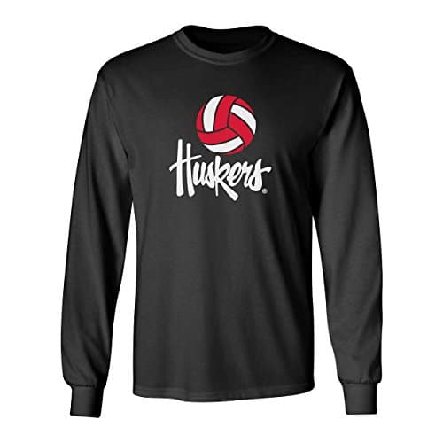 Cornborn Nebraska Huskers Tee Shirt   Long Sleeve Nebraska Volleyball Legacy Script Huskers   Black   X