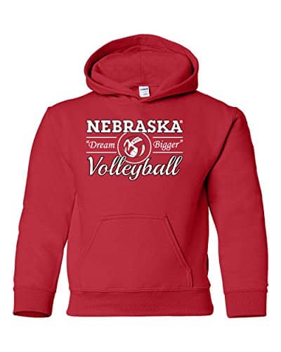 Cornborn Nebraska Huskers Volleyball Dream Bigger Youth Hooded Sweatshirt   Red   M