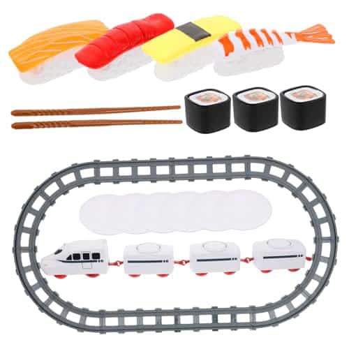Decho Set Revolving Sushi Toy Conveyor Belt Sushi Food Train For Table Sushi Toys Ayhome Toy Sushi Driver Rotating Sushi Bar Train Kid Toy Truck To Rotate Car Model