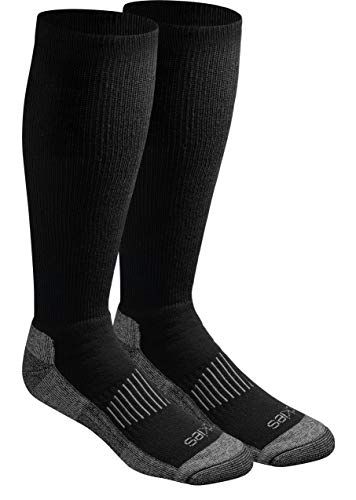 Dickies Men'S Light Comfort Compression Over The Calf Socks, Black (Pairs), Shoe