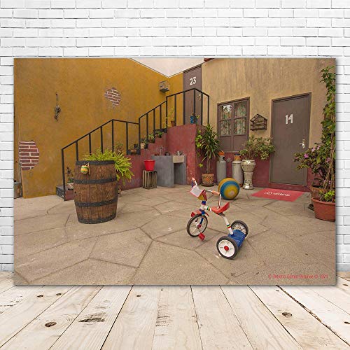 El Chavo Del Ocho Nuestra Stair House Yard Backdrop Xft Vinyl Kids Birthday Party Event Banner Custom Photo Background Picture Photoshoot Room Decor Photo Booth Props