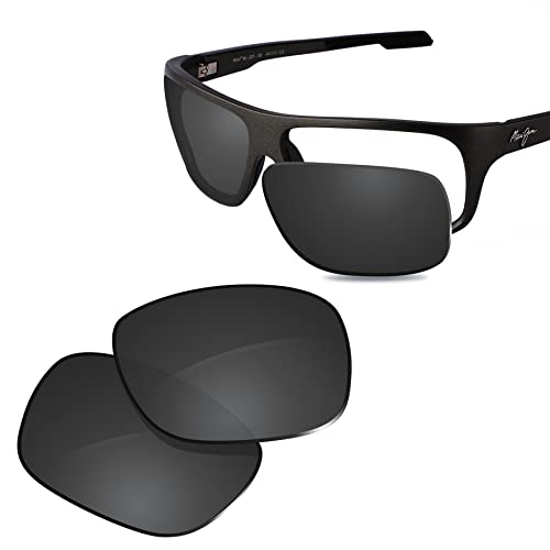Glintbay % Precise Fit Replacement Sunglass Lens For Maui Jim Island Time Mjmm   Polarized Advanced Black