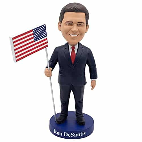 Governor Ron Desantis Bobblehead Collectible   Tall Resin Figurine Of Desantis Holding An American Flag  Desantis Novelty Gift