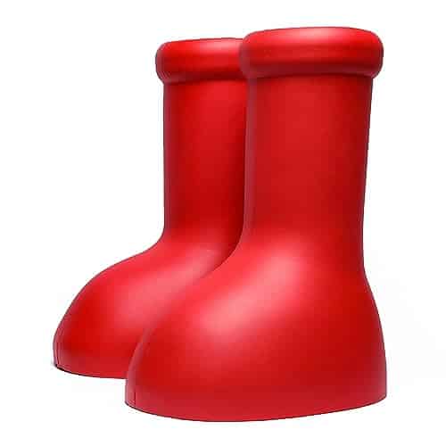 Ikerna Big Red Boot Fashion Fun Anime Cartoon Astro Boy Big Red Shoes Red Anti Slip Water Boots For Kids Mens Women