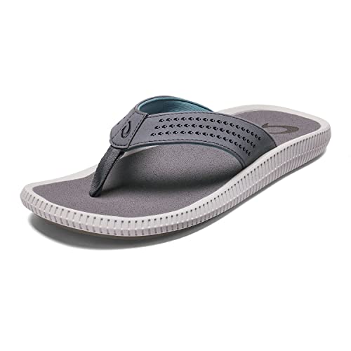 Olukai Ulele Men'S Beach Sandals, Quick Dry Flip Flop Slides, Water Resistant Suede Lining &Amp; Wet Grip Soles, Soft Comfort Fit &Amp; Arch Support, Stonestone,
