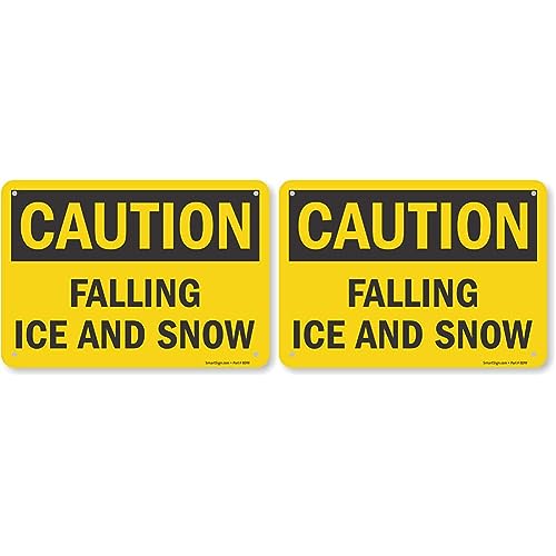 Smartsign   S Pl Caution   Falling Ice And Snow Sign  X Plastic Black On Yellow (Pack Of )