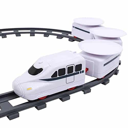 Sushi Train Set Rotating Sushi Train Electric Rotary Sushi Machine Toy Track Conveyor Belt Rotating Table For Kids Family Party Sushi Display, White ( Without Battery )
