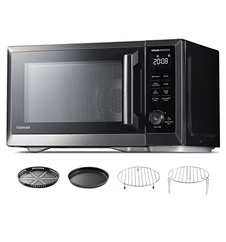 Toshiba In Countertop Microwave Oven Air Fryer Combo, Master Series, Inverter, Convection, Broil, Speedy Combi, Even Defrost, Humidity Sensor, Mute Function, Auto Menu&Amp;Recipe, Cf