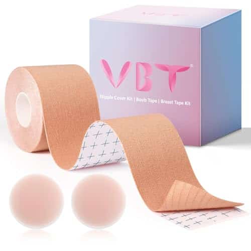 Vbt Boob Tape   Breast Lift Tape, Body Tape For Breast Lift W Pcs Silicone Breast Reusable Adhesive Bra, Bob Tape For Large Breasts A G Cup, Nude