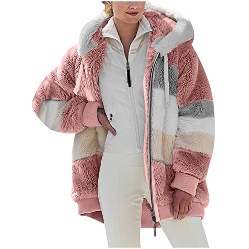 Symoid Fleece Jacket Women Black Of Friday Deals   Winter Coats For Women Fleece Jacket With Hoodie Zipper Sherpa Fuzzy Sweatshirts Oversize Drawstring Warm Outwear