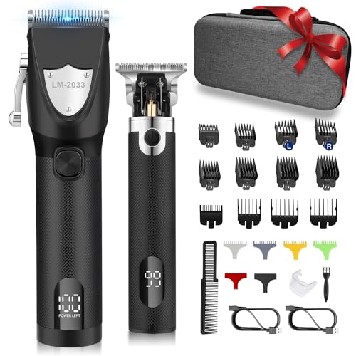 Vsmooth Hair Clippers Cordless Hair Trimmer Electric Barber Clippers   Zero Gapped Trimmer Professional Beard Trimmer Rechargeable Hair Cutting Kit (Black)