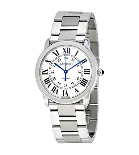 Cartier Ronde Solo Silver Opaline Automatic Ladies Watch Wsrn