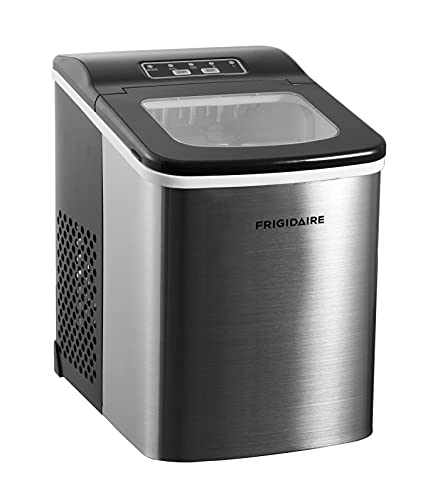 Frigidaire Compact Countertop Ice Maker, Makes Lbs. Of Bullet Shaped Ice Cubes Per Day, Silver Stainless