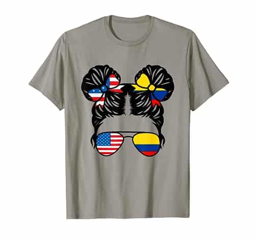 Half American Half Colombian Girl Usa Colombia Flag Patriot T Shirt
