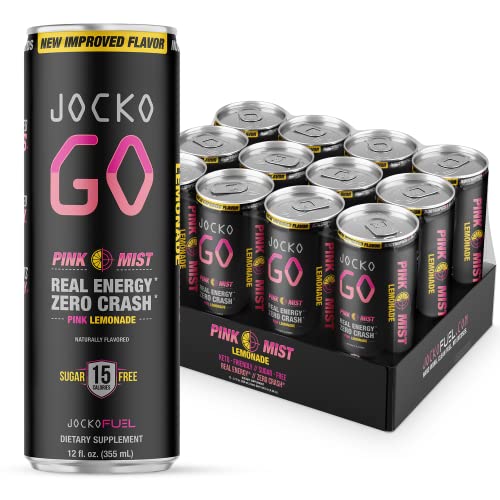 Jocko Go Energy Drink   Keto, Vitamin B, Vitamin B, Electrolytes, L Theanine, Magnesium  All Natural Energy Boost, Sugar Free Nootropic Monk Fruit Blend   Pack (Pink Lemonade)