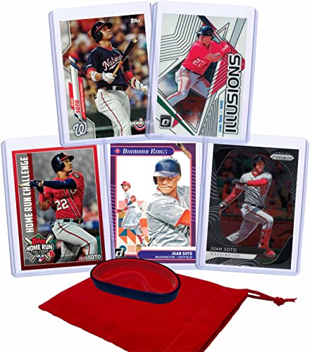 Juan Soto Baseball Cards () Assorted Washington Nationals Trading Card And Wristbands Gift Bundle