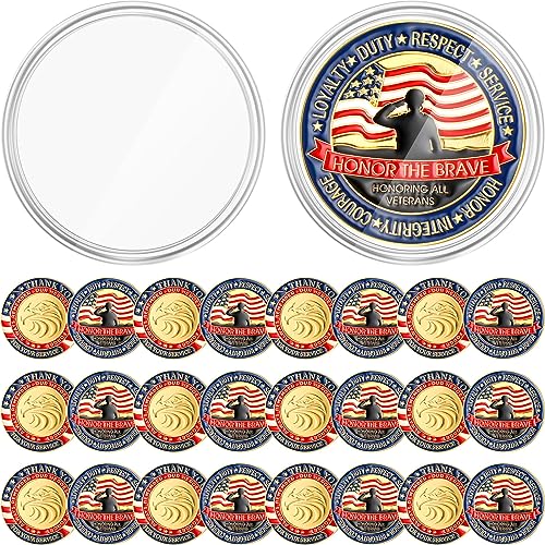 Kigeli Pcs Veterans Day Military Veterans Challenge Coin With Protective Box Thank You For Your Service Appreciation Gift Commemorative Army Military Coins For Veterans Day Me