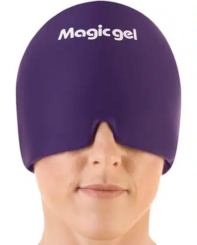 Magic Gel Migraine Ice Head Wrap  Real Migraine &Amp; Headache Relief  The Original Headache Cap  Cold, Comfortable, Dark &Amp; Cool; Endorsed By Physicians, Loved By Thousands (Purple)