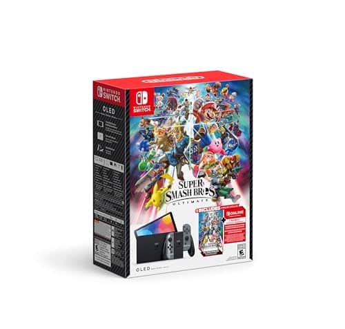 Nintendo Switch   Oled Model Super Smash Bros. Ultimate Bundle (Full Game Download + O. Nintendo Switch Online Membership Included)