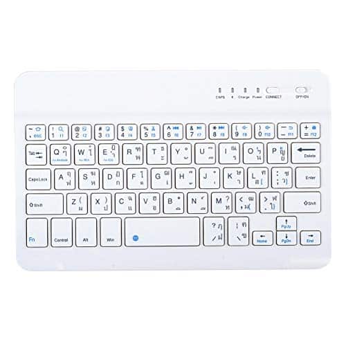 Oumij Ultra Slim Bluetooth Keyboard,English And Thai Language In Scissors Feet Wireless Support H Working Time Widely Suitable For Androidioswindows Systems.