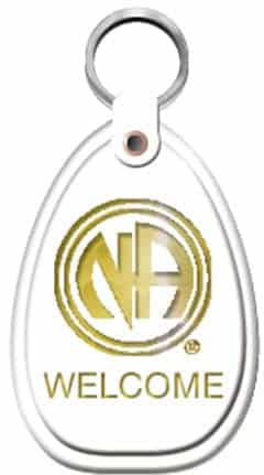 Recoverychip Na Keychain White Just For Today Sobriety Narcotics Anonymous Welcome Keytag