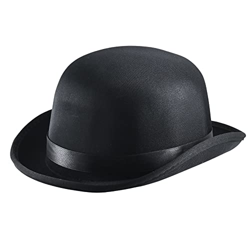 Skeleteen Black Bowler Derby Hat   Bolivian Costume Accessories Victorian Hats For Adults And Children Costumes