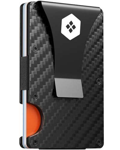 Sorax Minimalist Slim Wallet For Men   Carbon Fiber Wallets For Men Rfid Blocking   Credit Card Holder With Aluminum Money Clip (Carbon Fiber White)