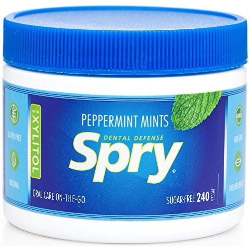 Spry Xylitol Peppermint Sugar Free Candy   Breath Mints That Promote Oral Health, Dry Mouth Mints That Increase Saliva Production, Stop Bad Breath, Count (Pack Of )