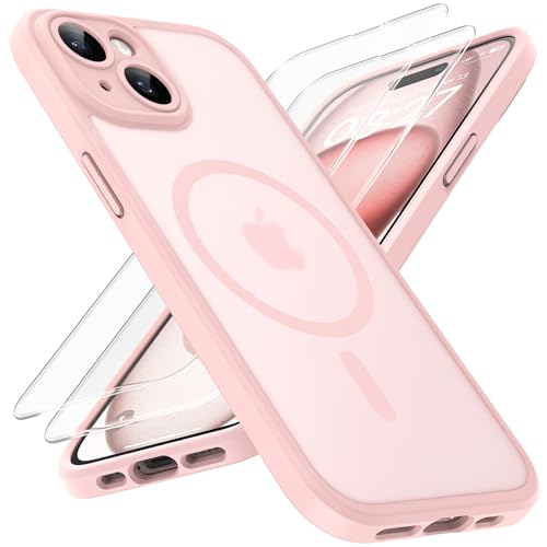 Tocol In Agnetic For Iphone Case, Upgraded [Full Camera Protection] [Compatible With Magsafe] [Ft Military Grade Protection] Phone Case For Iphone Inch, Light Pink