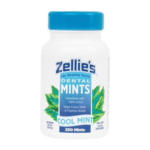 Zellie'S  % Xylitol Sugar Free Cool Mint Breath Mints  Non Gmo, Low Calorie, Gluten Free, Vegan &Amp; Kosher Mints (Count   Pack Of )