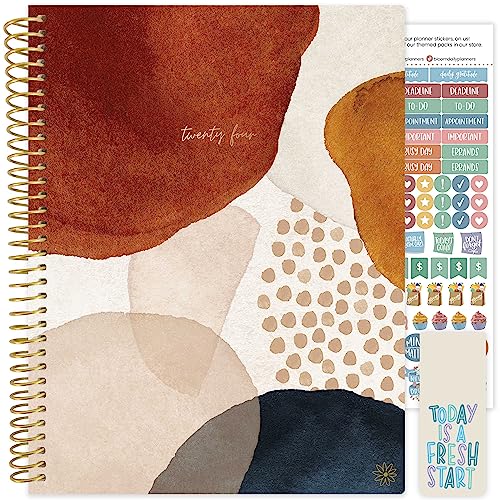 Bloom Daily Planners (X ) Calendar Year Day Planner (January   December )   Weeklymonthly Dated Agenda Organizer With Tabs   Earthy Abstract, Blue