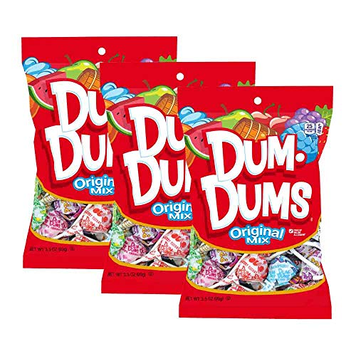 Dum Dums Lollipops Hard Candy Suckers Oz. Bag, Pack, Pops Total (Original Mix)