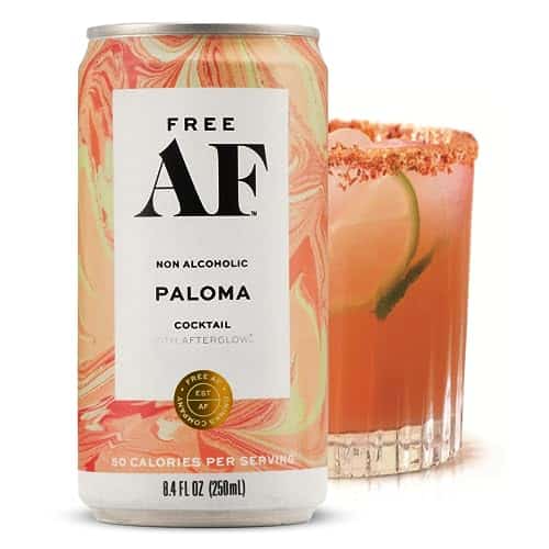 Free Af Paloma Non Alcoholic Ready To Drink Cocktail Mocktail, No Artificial Colors Or Sweeteners, Gluten Free, Low In Calories, Low In Organic Sugar, Fl Oz Cans (Pack)