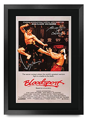 Hwc Trading Bloodsport The Cast Jean Claude Van Damme X Inch Framed Gifts Printed Poster Signed Autograph Picture For Movie Memorabilia Fans   X Framed