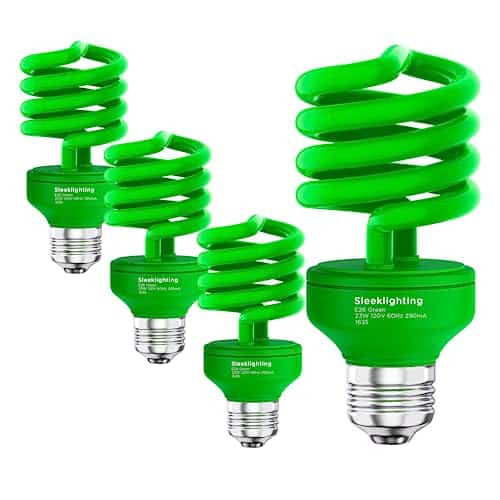 Sleeklighting Att Tgreen Light Spiral Cfl Light Bulb,  Ul Approved  V, Eedium Base Energy Saver (Pack Of )