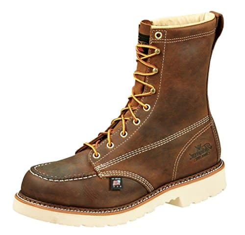 Thorogood American Heritage  Steel Toe Work Boots For Men   Full Grain Leather With Moc Toe, Slip Resistant Heel Outsole, And Comfort Insole; Eh Rated, Trail Crazyhorse   D(M)
