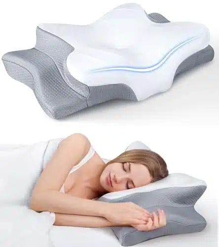 Ultra Pain Relief Cooling Pillow For Neck Support, Adjustable Cervical Pillow Cozy Sleeping, Odorless Ergonomic Contour Memory Foam Pillows, Orthopedic Bed Pillow For Side Bac