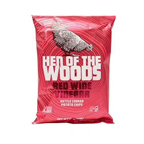 Hen Of The Woods Kettle Cooked Potato Chips, Red Wine Vinegar Flavor, Ounce Bag, Pack